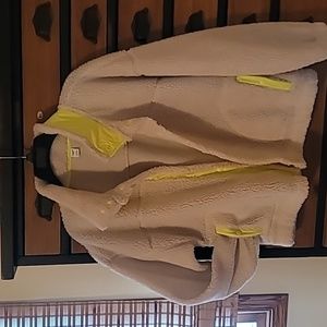 Nwt Old Navy ivory and neon jacket size L